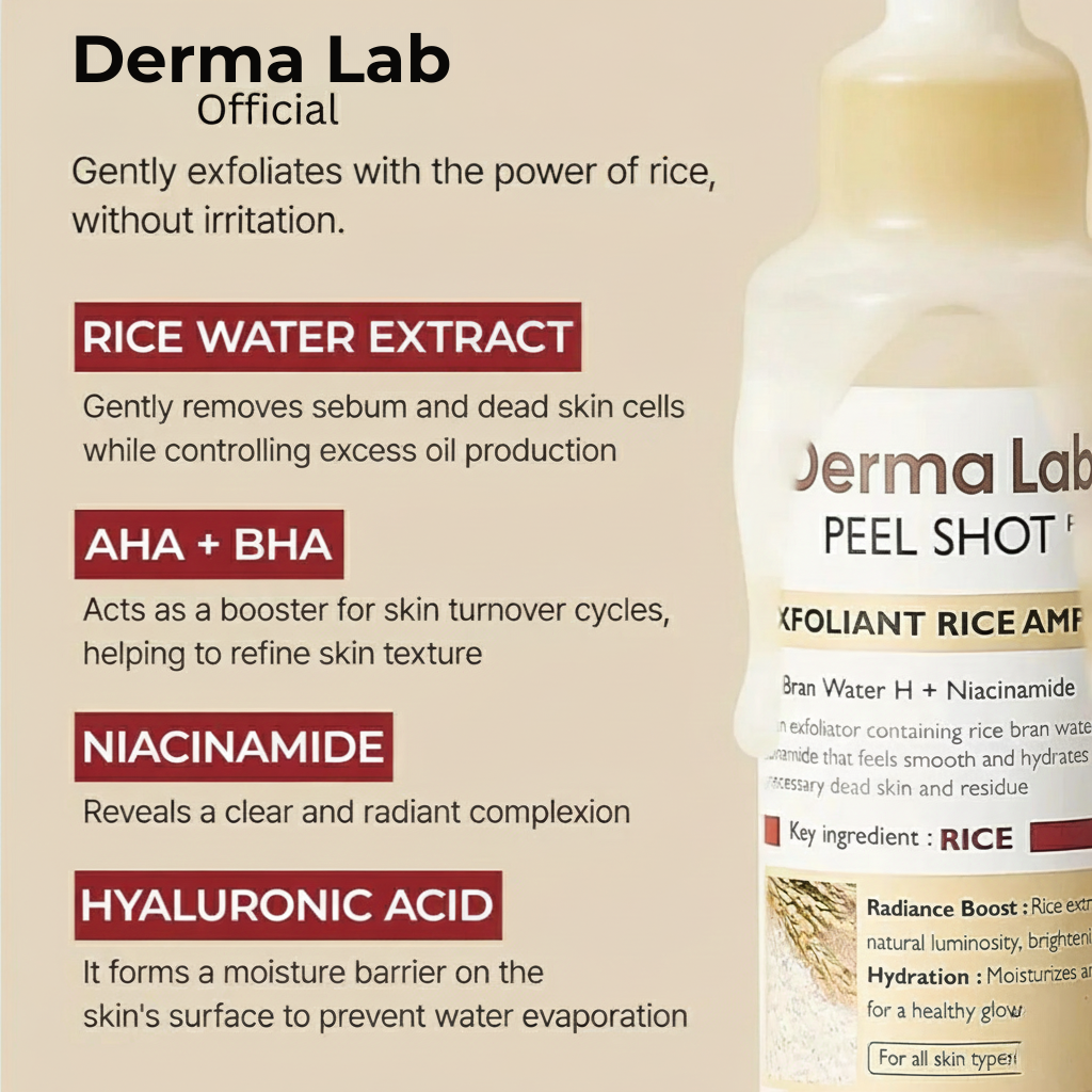 (White + Black) Rice Peel Glow Serum Ampoules